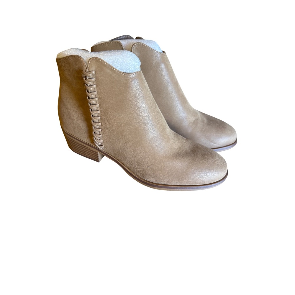 NWT MIA Size 8.5 Jaice Heeled Ankle Bootie Taupe Tan Brown Dusky Ankle Bootie 3"